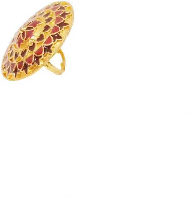 Assamese_Traditional_Copper_Gold_Plated_Red_Black_Colour_Finger-Ring_For_Girls_&_Women